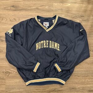 Vintage 90s Fighting Irish Notre Dame Reebok Windbreaker Mens XL Pullover Jacket